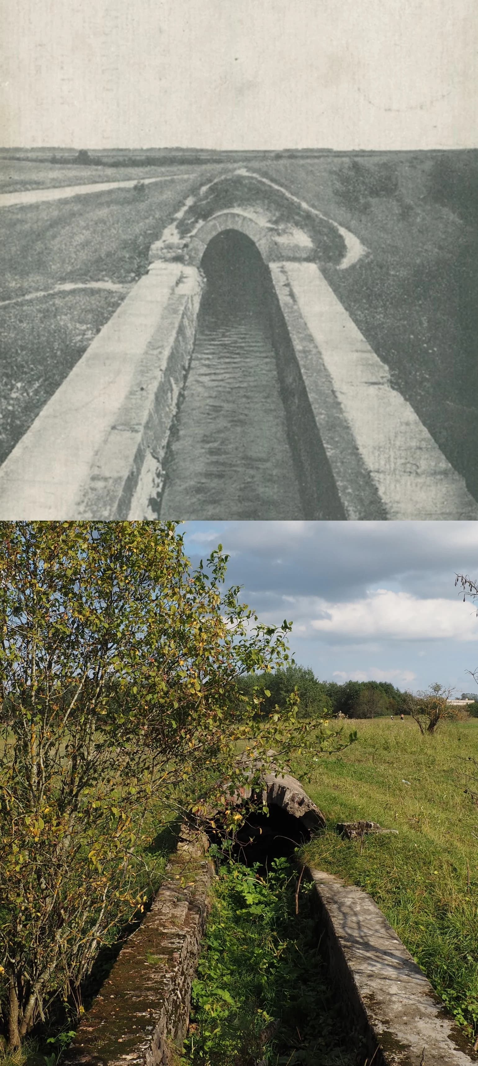 Коллаж из снимков 1905-1914 и 2025гг. 