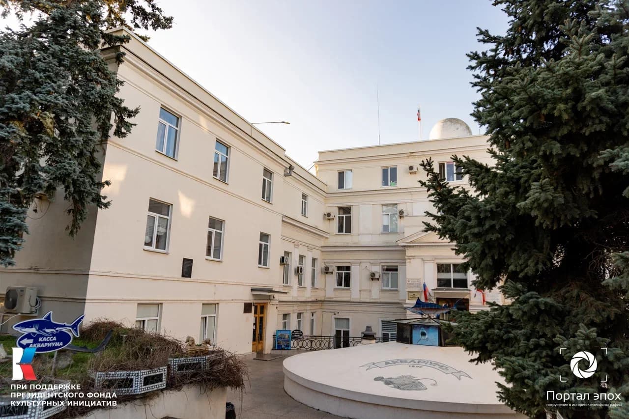 Севастополь. Биологическая станция Академии Наук. Вид сбоку на вход. 2025 года.