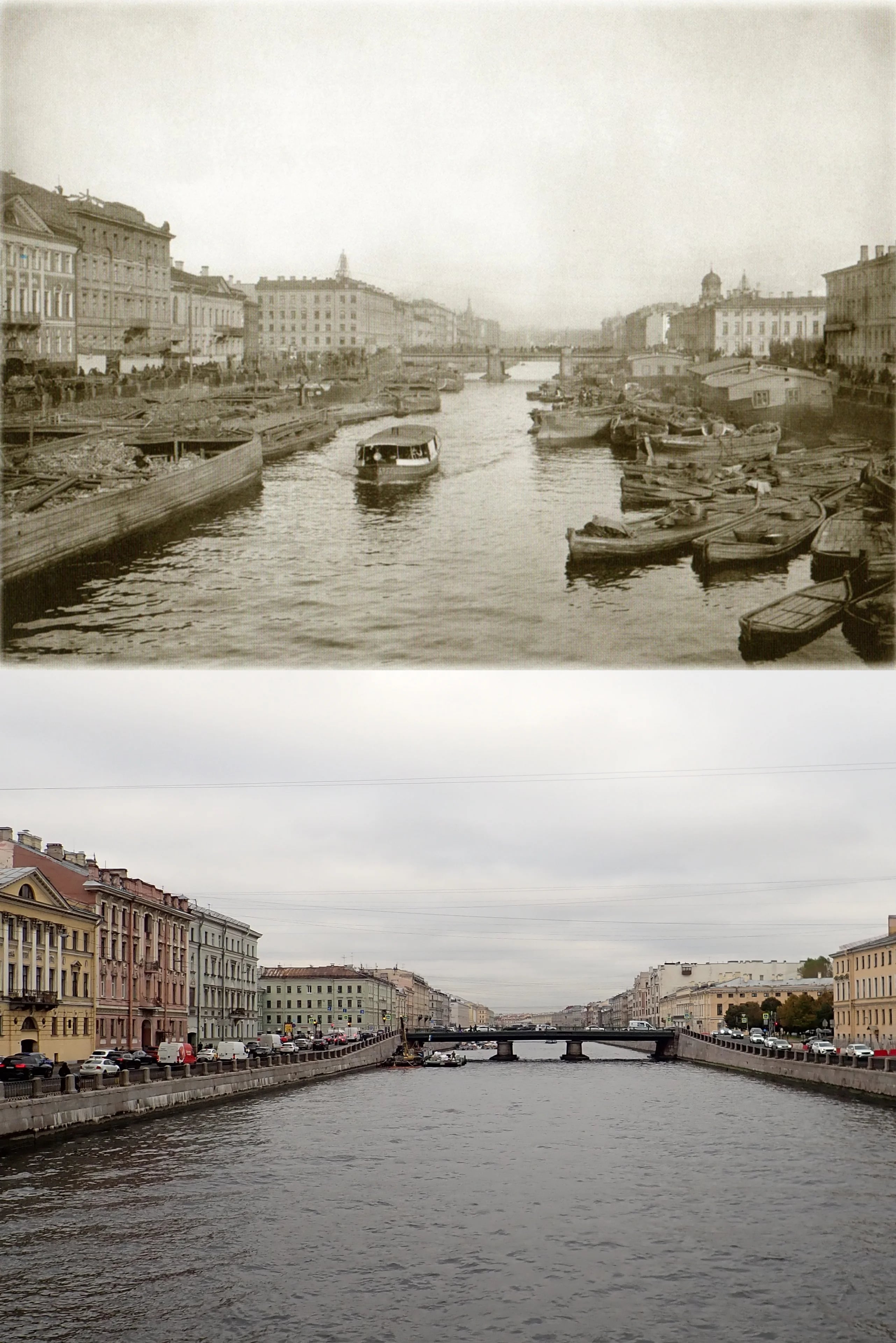 Коллаж из снимков 1902-1903 и 2025гг. 