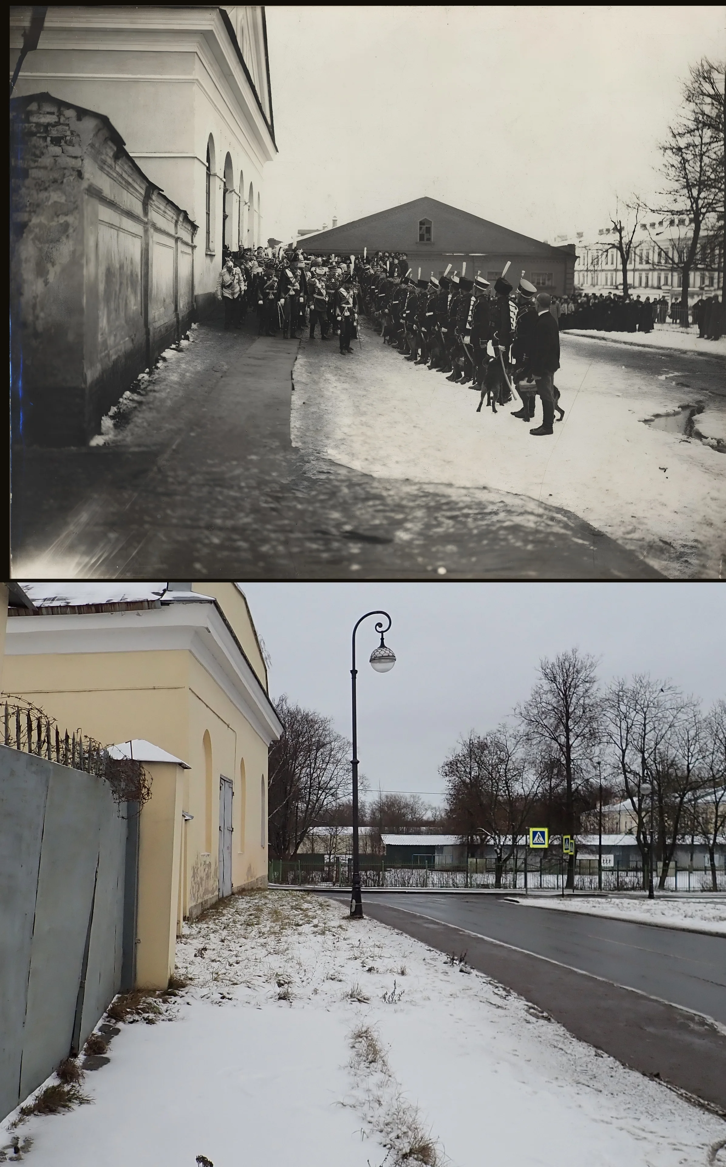Коллаж из снимков 1912 и 2025гг. 