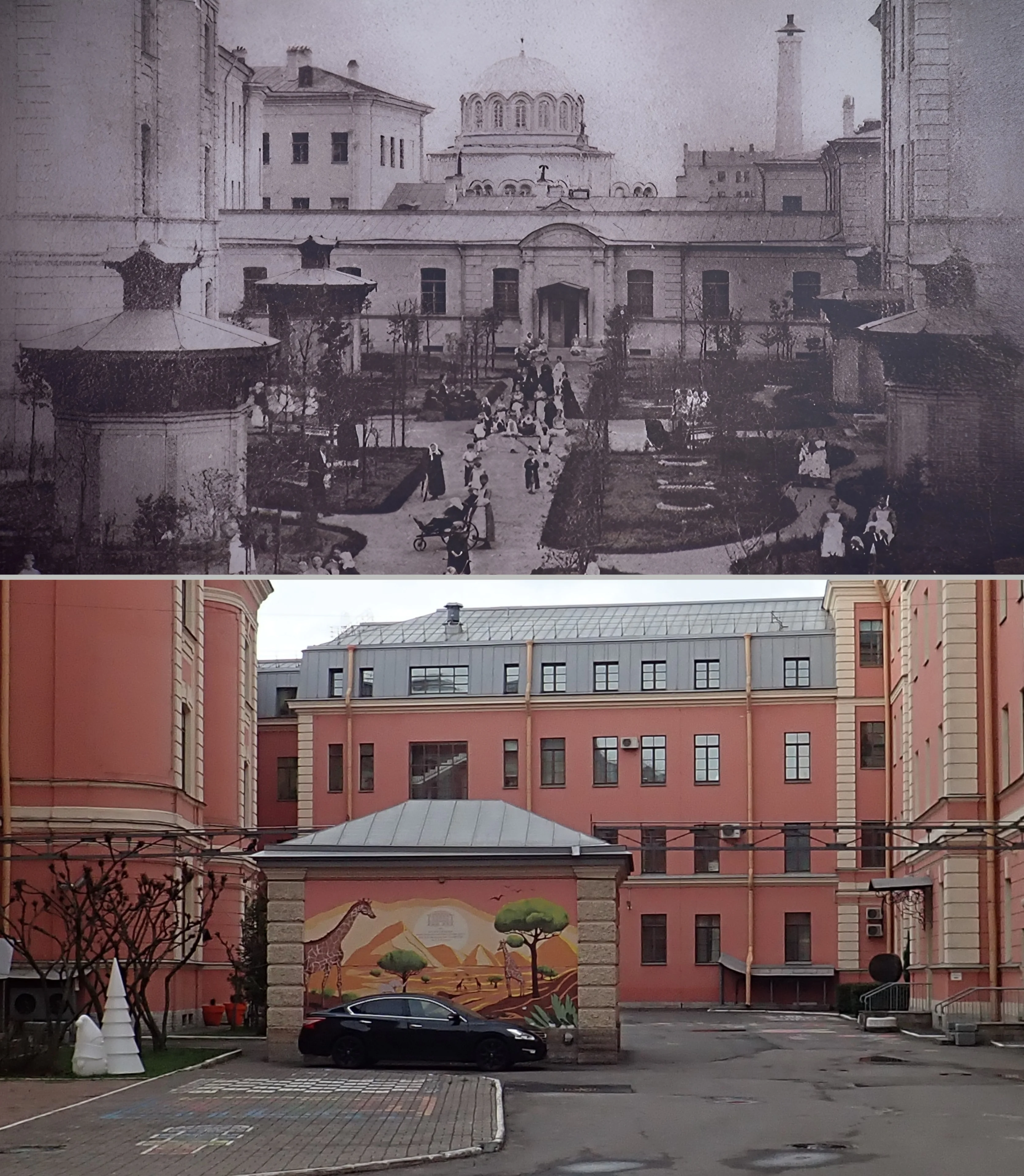 Коллаж из снимков 1900-1909 и 2026гг.