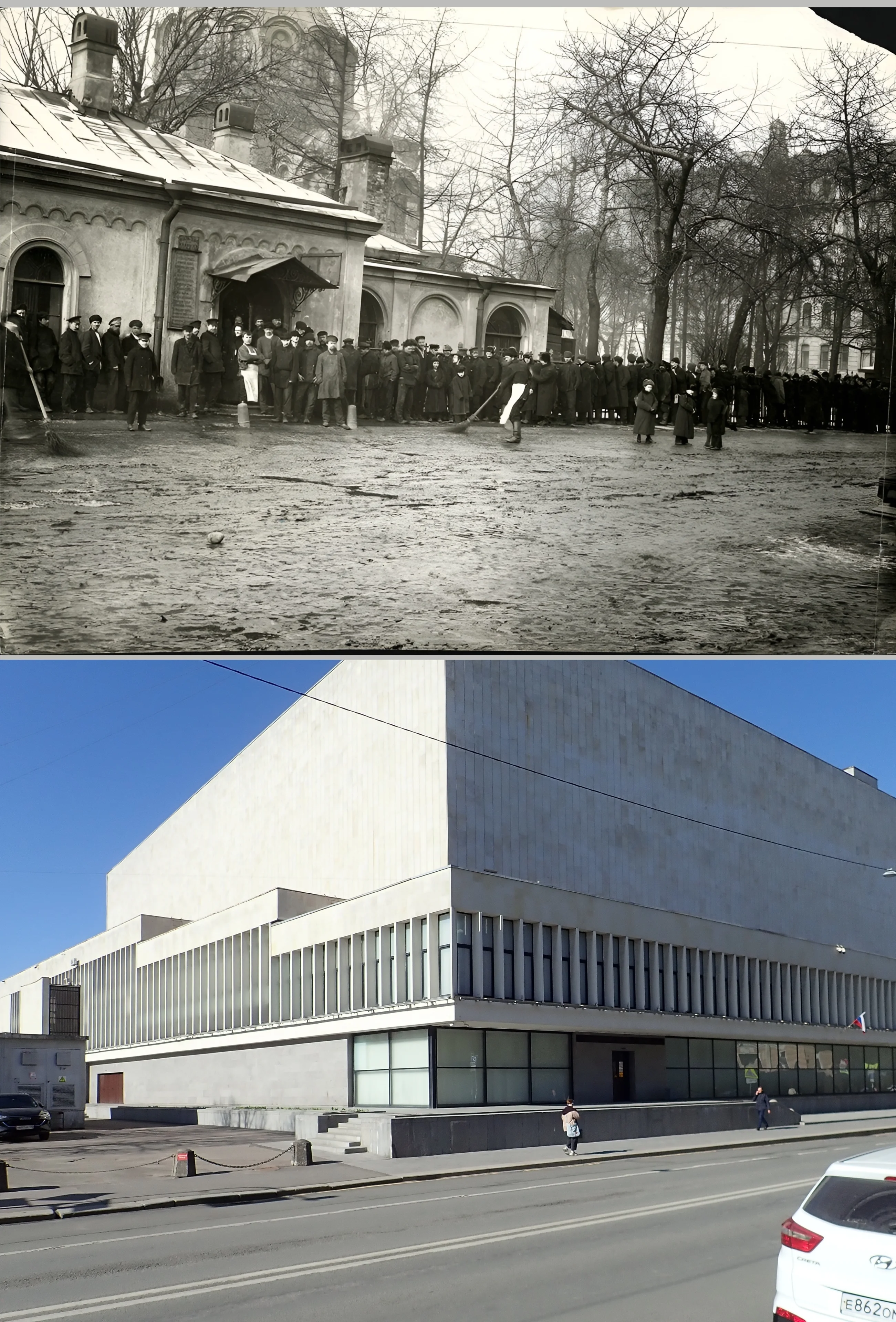 Коллаж из снимков 1914 и 2026гг. 