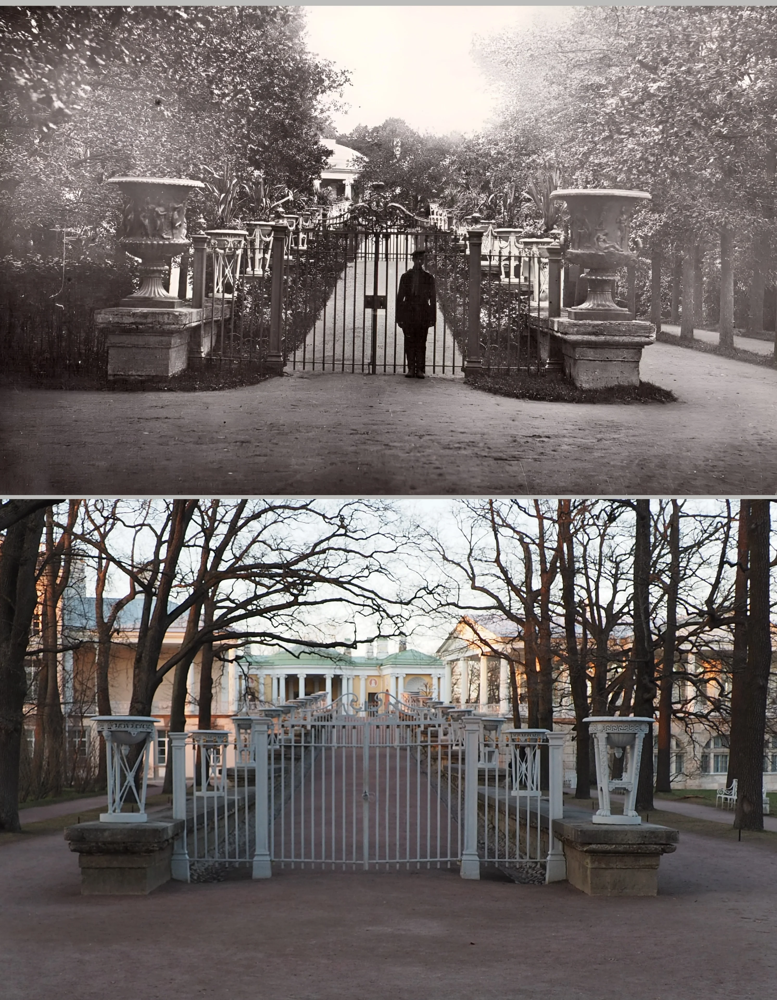 Коллаж из снимков 1900-1910 и 2026гг. 