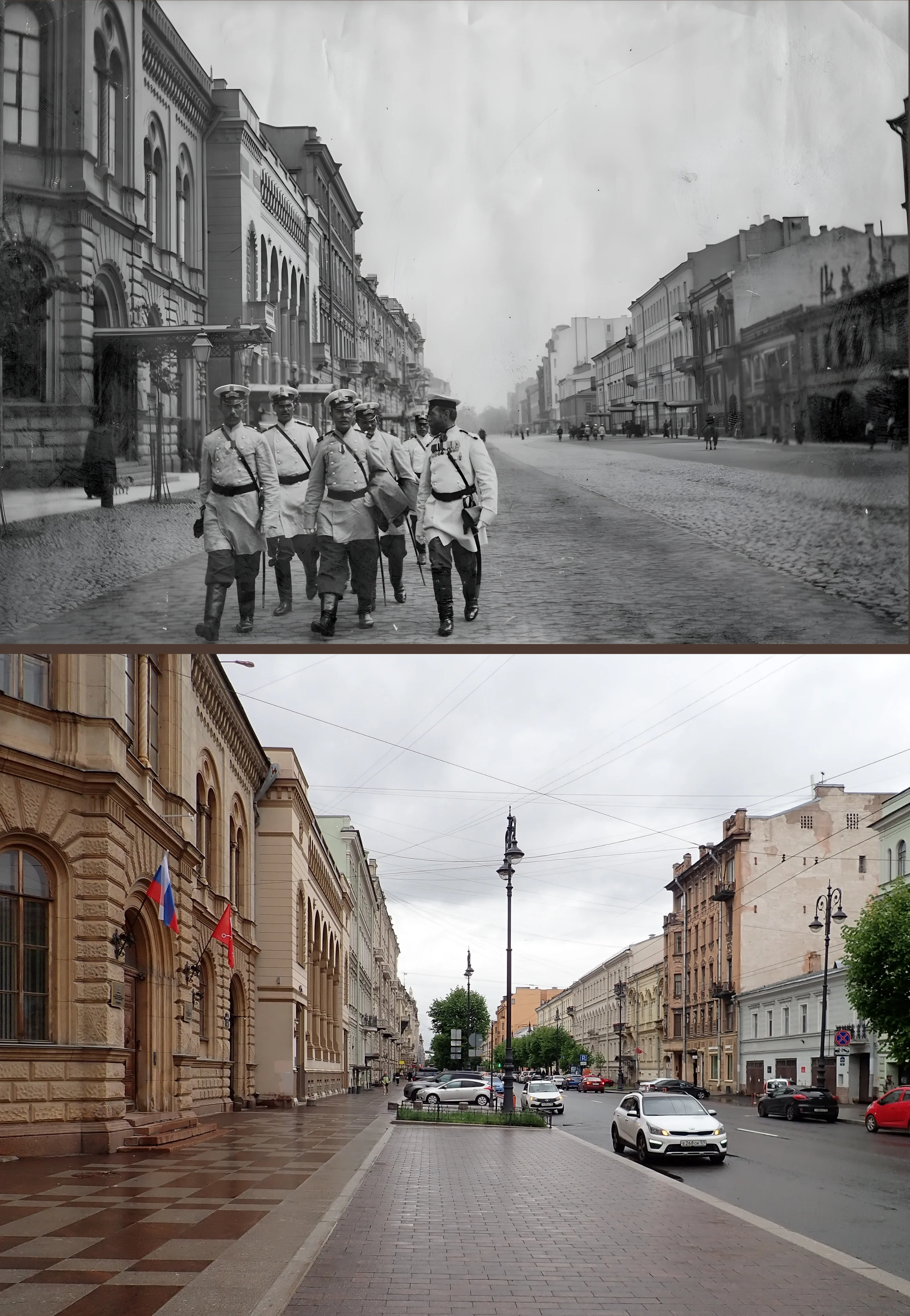 Коллаж из снимков 1907 и 2026гг.