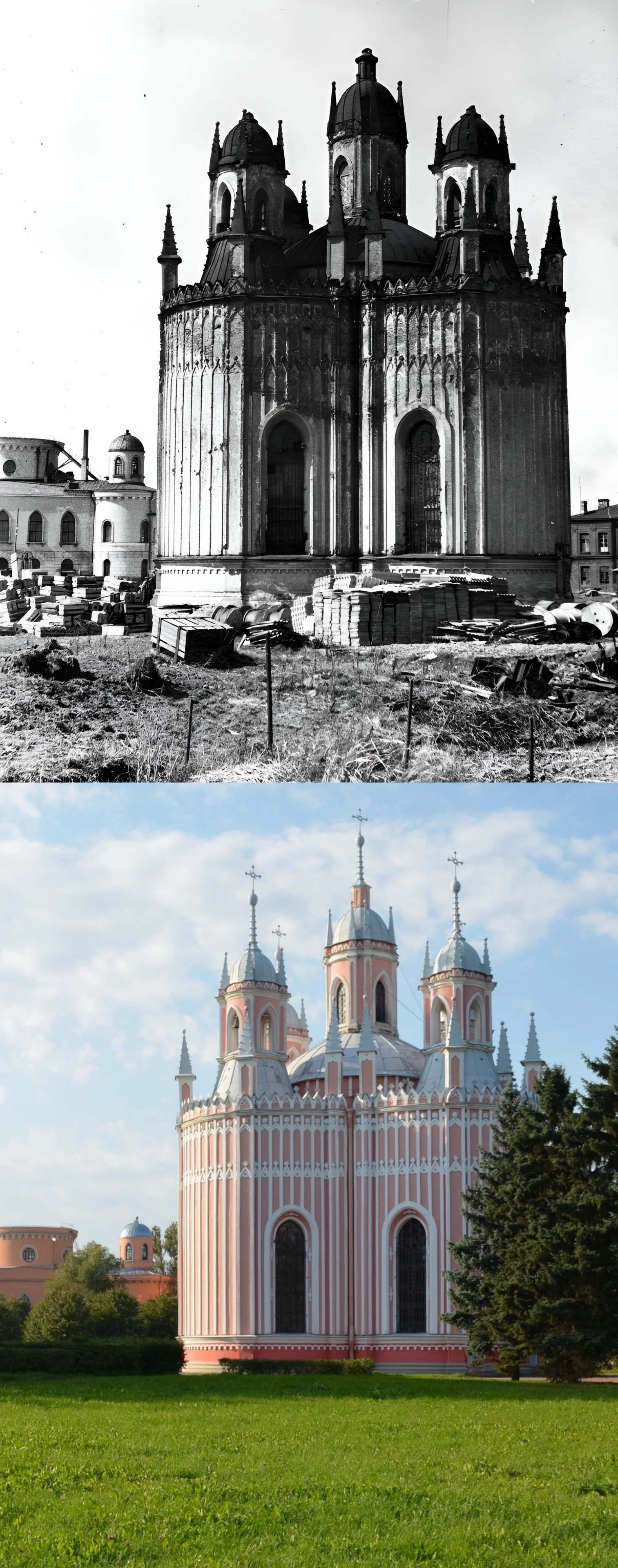 Коллаж из снимков 1953 и 2018 гг. 