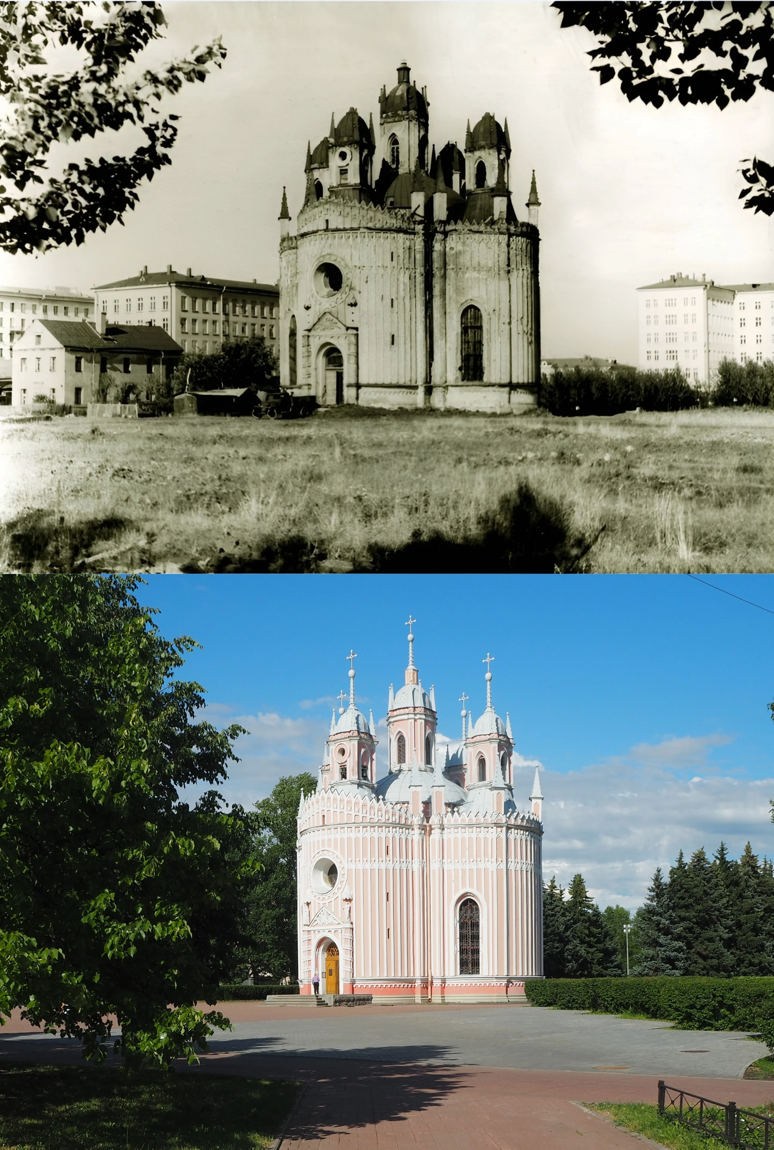 Коллаж из снимков 1956-1965 и 2023 гг.