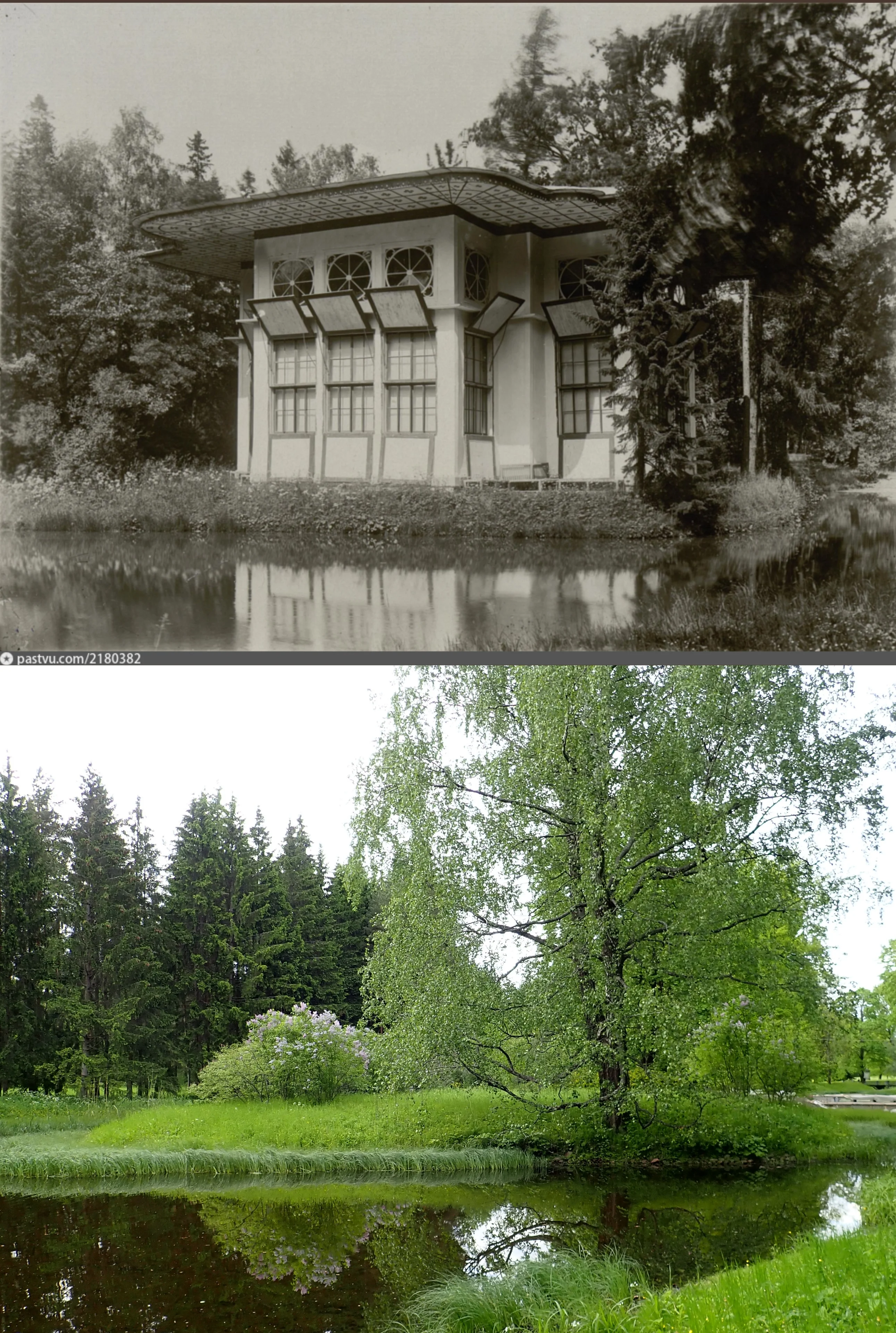 Коллаж из снимков 1904-1905 и 2026 гг. 