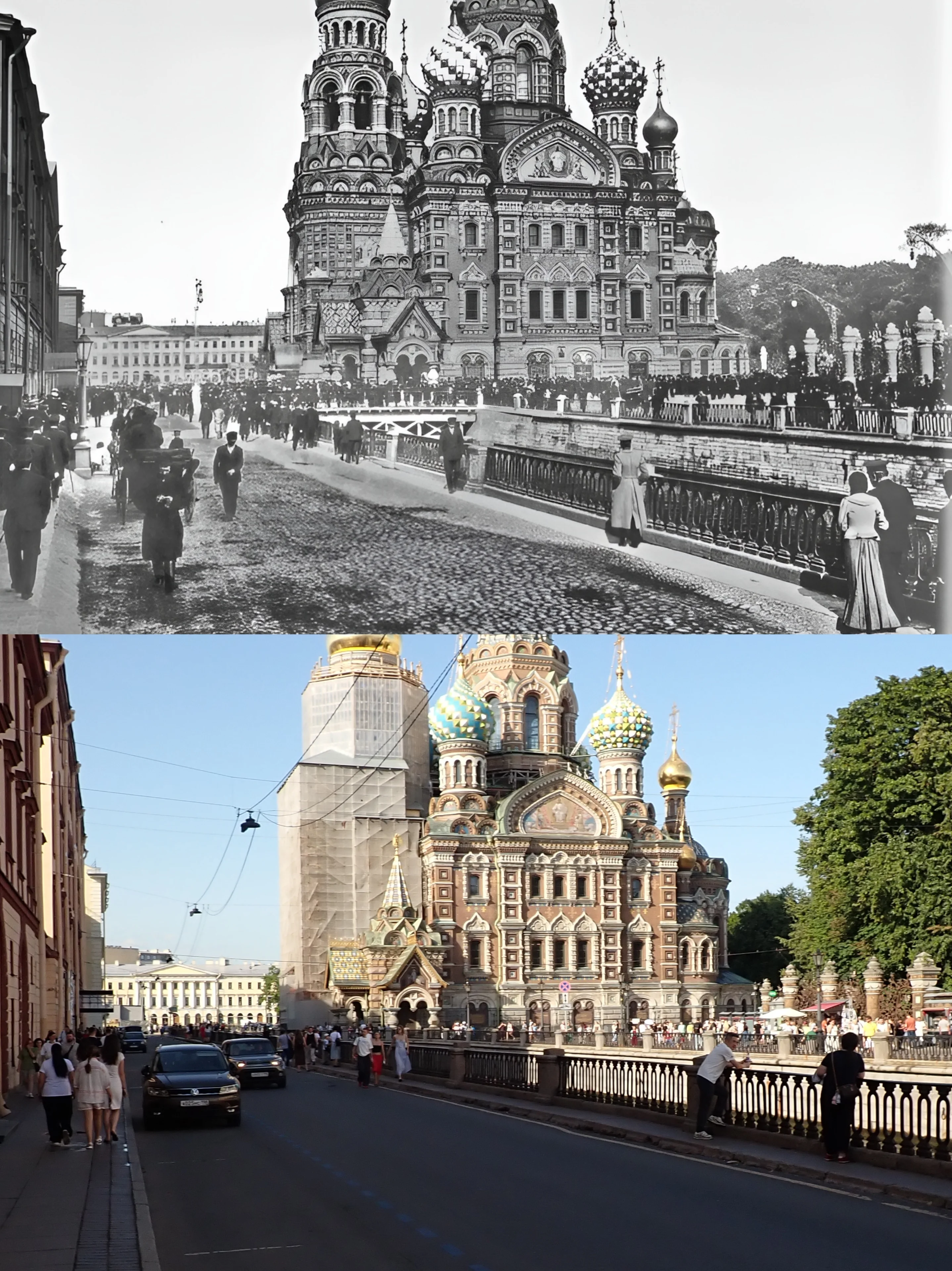 Коллаж из снимков 1907 и 2026 гг. 