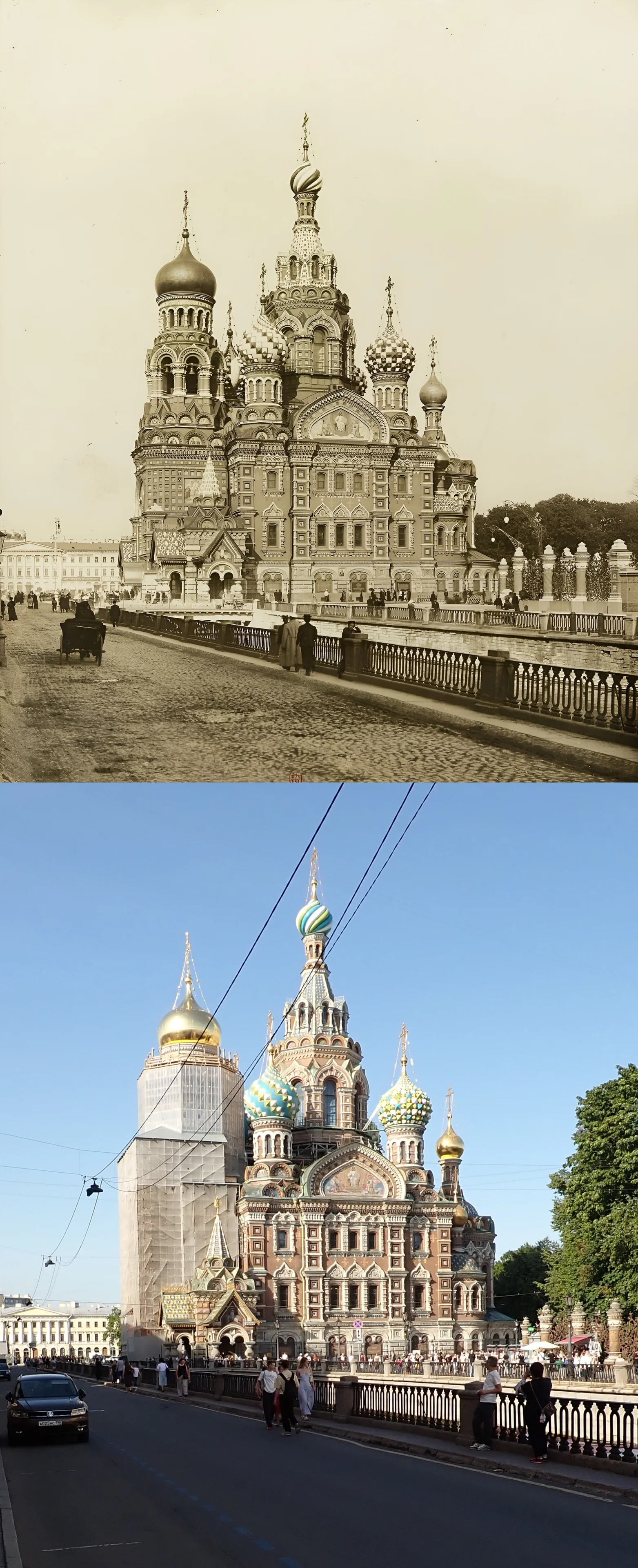 Коллаж из снимков 1907-1908 и 2026 гг. 